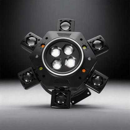 6-Beam Spider Moving Head Stage Light (RGBW & Laser)