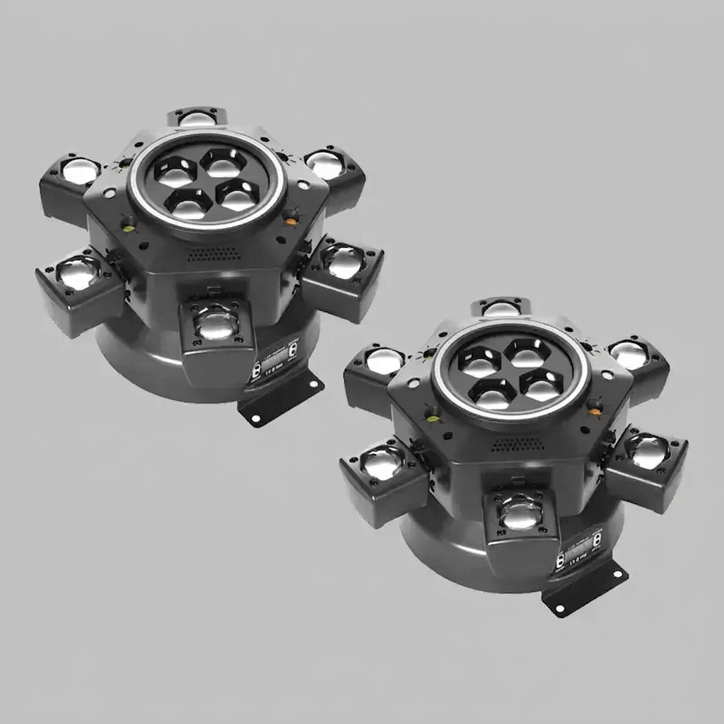 6-Beam Spider Moving Head Stage Light (RGBW & Laser)